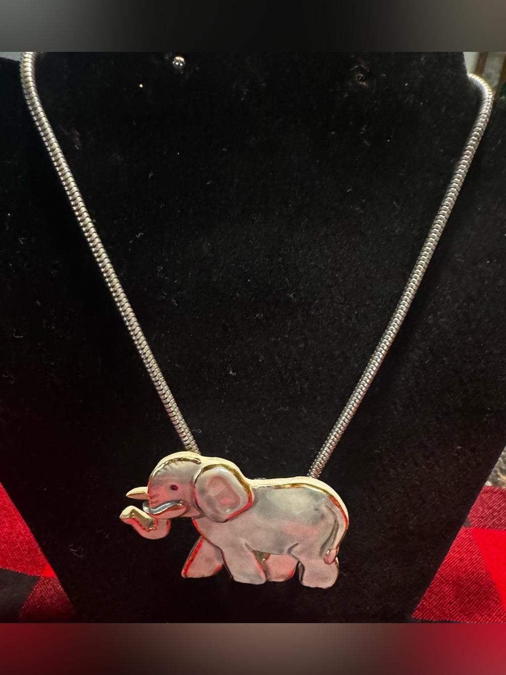 Silver Ceramic Elephant Pendant Necklace for Women - Elegant Silver Tone